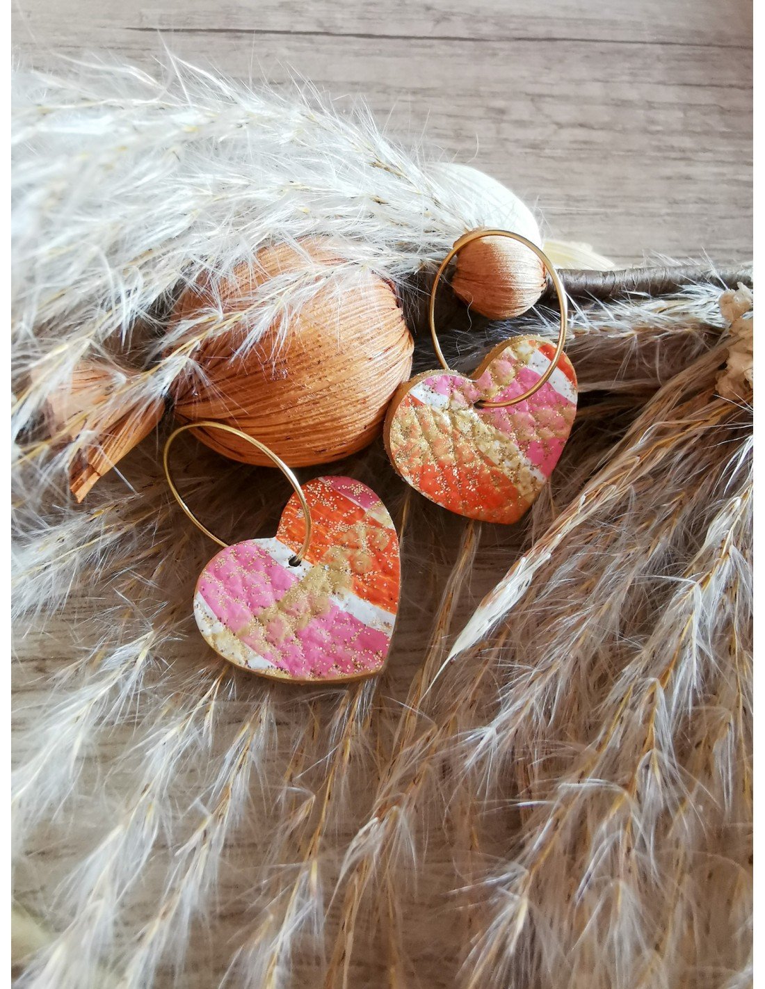 Boucles SUZZI Coeur Orange