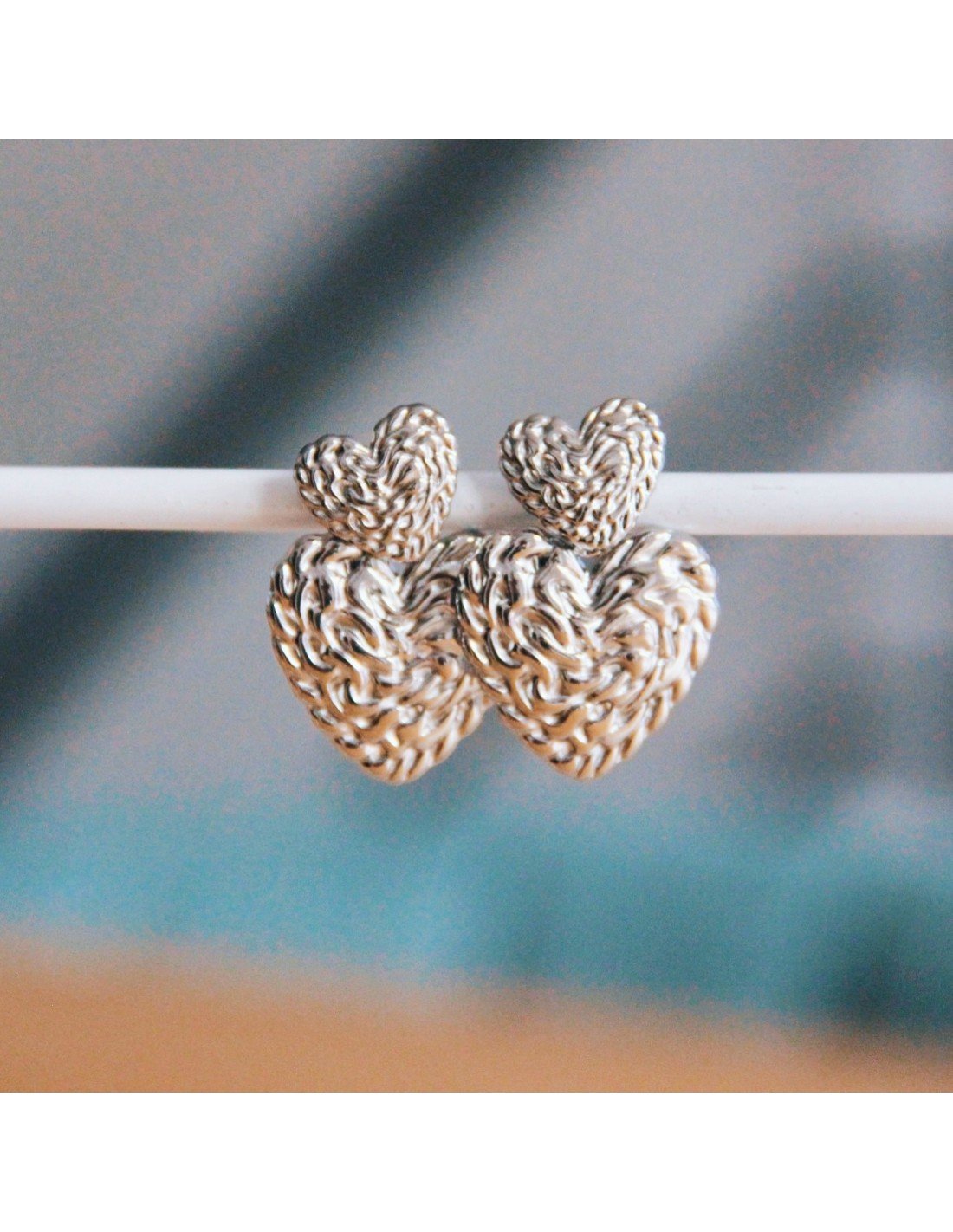 Boucles Double cœur acier